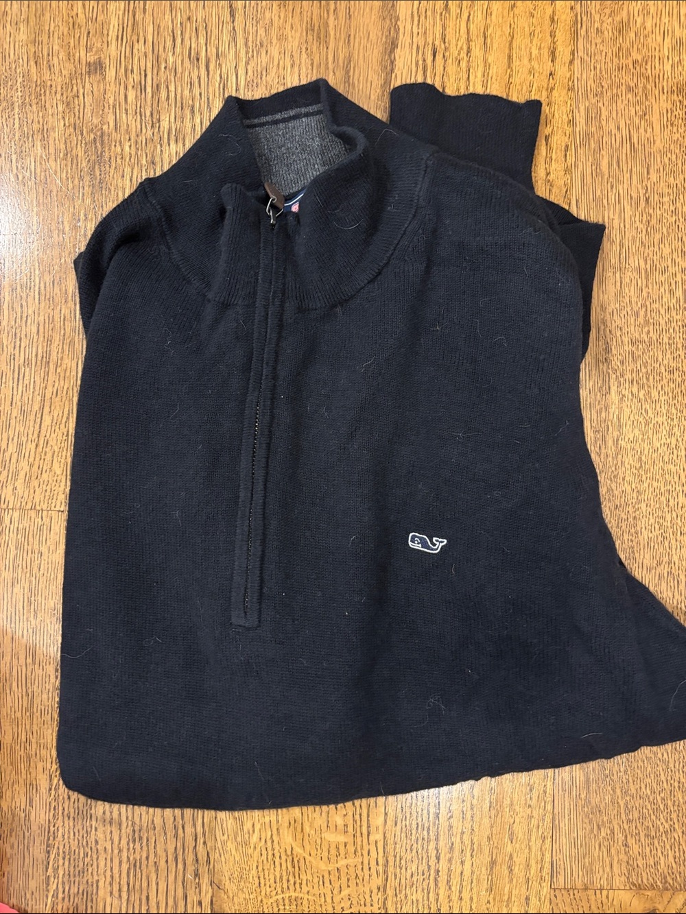 Vineyard Vines Men’s Black Half-Zip Sweater with Cashmere large